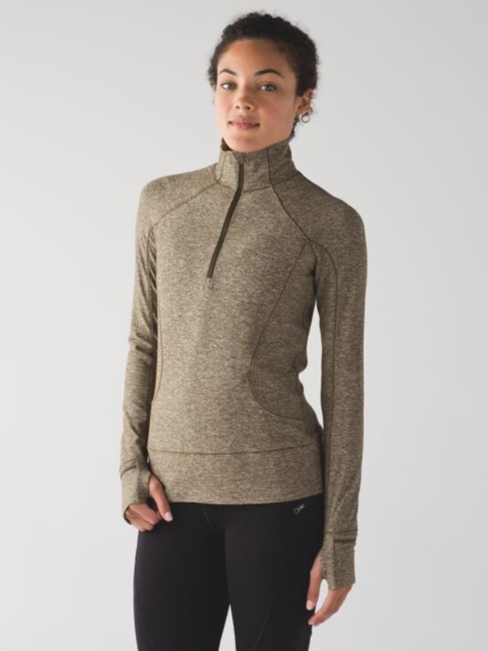 Lululemon Green Rush Hour Half Zip Running Shirt 6
